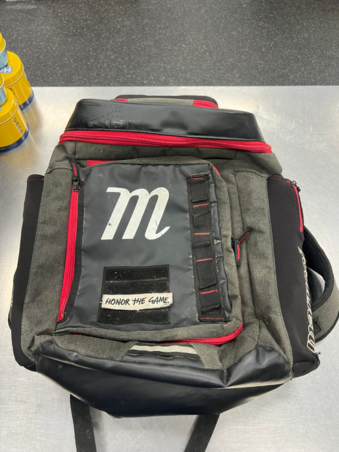 Vist Large View of Product Image Which is Used Marucci BACKPACK BB/SB Player Backpack Black And Red
