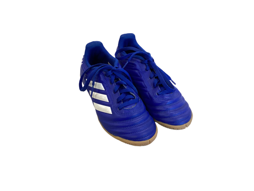 Vist Large View of Product Image Which is Used Adidas Soccer Indoor Shoes Royal Blue Junior 01