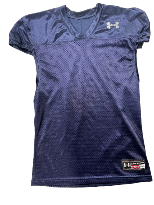 Vist Large View of Product Image Which is Used UNDER ARMOUR MESH JERSEY FB Top Adult Navy Blue MD