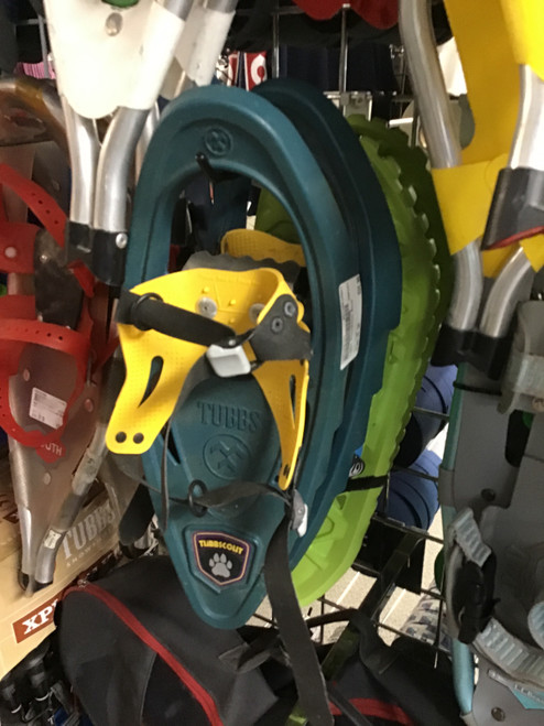 Vist Large View of Product Image Which is Used Tubbs Snowshoes Boys Green 15"