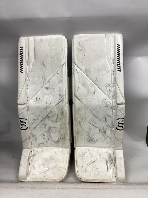 Vist Large View of Product Image Which is Used Warrior R/G7 Goalie Leg Pads Junior White 28"