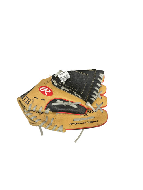 Vist Large View of Product Image Which is Used Rawlings WPL10CBSG BB/SB Glove T-ball Brown 10"