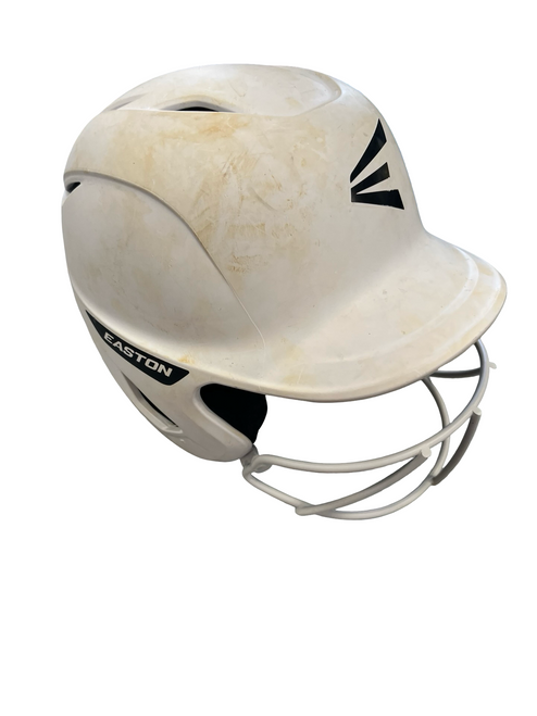 Vist Large View of Product Image Which is Used Easton BATTING HELMET W MASK Batting Helmet w/Mask White M/L