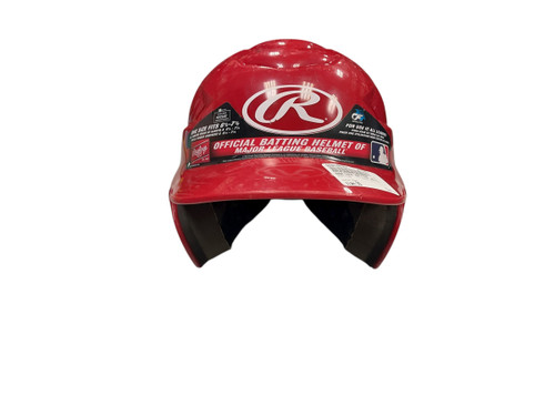 Vist Large View of Product Image Which is Used Rawlings BATTING HELMET Batting Helmet No Mask Red One Size