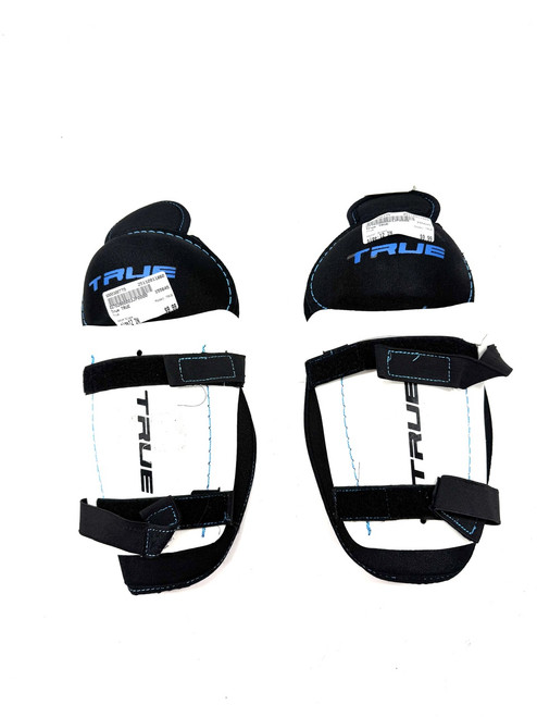 Vist Large View of Product Image Which is Used True TRUE Youth Shin Guards Black 12"