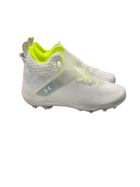 Vist Large View of Product Image Which is Used Under Armour Adult FB Cleats White Senior 10.5