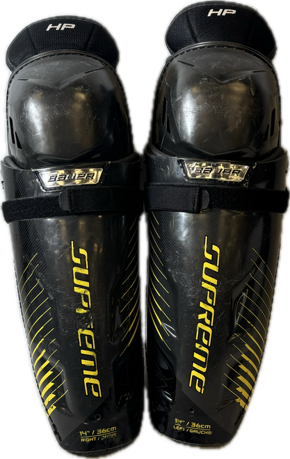 Vist Large View of Product Image Which is Used Bauer SUPREME HP Senior Shin Guards Black 14"