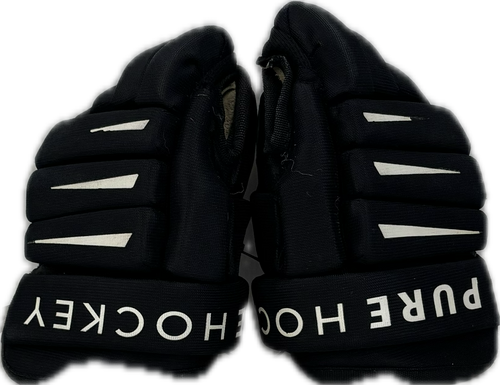 Vist Large View of Product Image Which is Used Pure Hockey Youth Gloves Black 8"