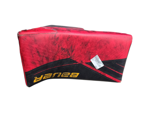 Vist Large View of Product Image Which is Used Bauer SUPREME ULTRA SONIC BLOCKER Senior Goalie Blocker Red