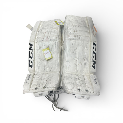 Vist Large View of Product Image Which is Used CCM EXTREME FLEX 960 Goalie Leg Pads Senior White 31"