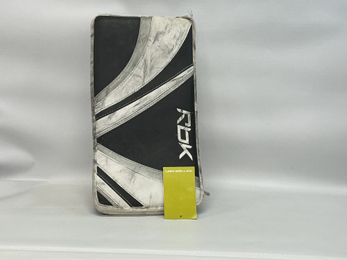 Vist Large View of Product Image Which is Used Reebok GB RBK 7K Junior Goalie Blocker Black And White