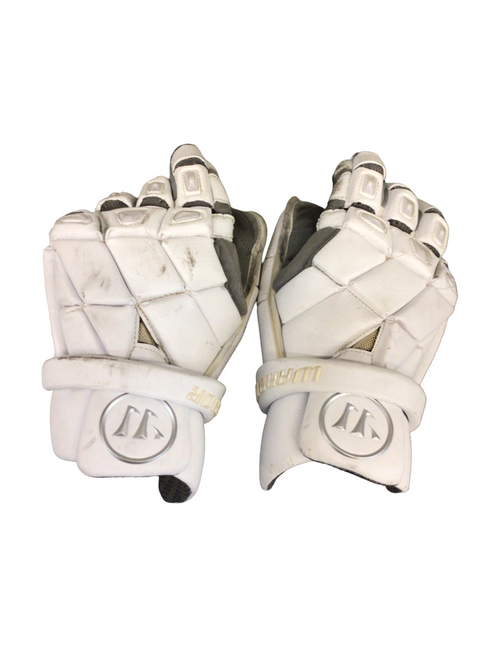 Vist Large View of Product Image Which is Used Warrior GLOVE Lacrosse Gloves Mens White XL