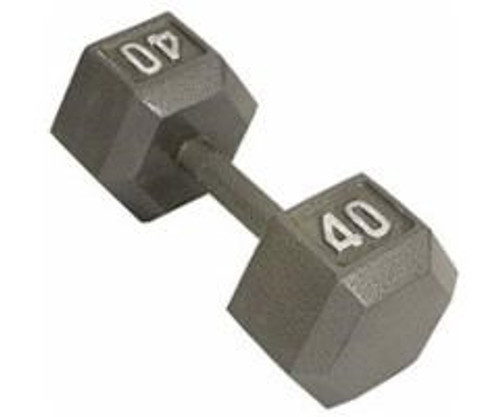 Vist Large View of Product Image Which is New CAP 40LB CAST IRON HEX DUMBBELL - GRAY - SDG040 11814-CAPSDG040