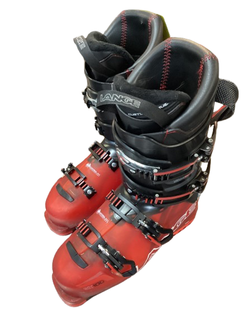 Vist Large View of Product Image Which is Used Lange SX100 Mens DH Ski Boot Red 265 MP - M08.5 - W09.5