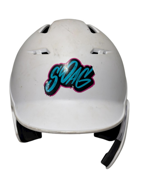 Vist Large View of Product Image Which is Used Victus VBH500 7 - 7 5/8 Batting Helmet w/ Jaw Guard White