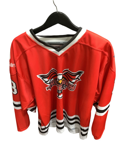 Vist Large View of Product Image Which is Used CAROLINA THUNDERBIRDS Hockey Tops Senior Red MD