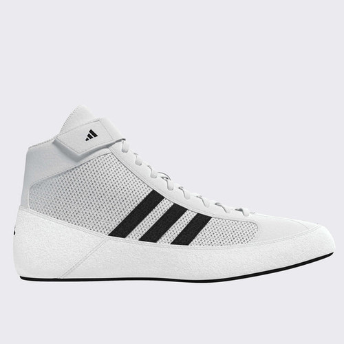 Vist Large View of Product Image Which is New Adidas HVC 2 Junior 3 White/Black Wrestling Shoes