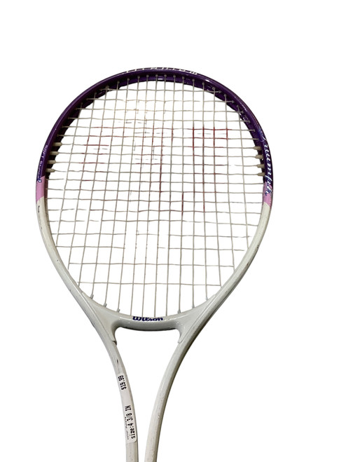 Vist Large View of Product Image Which is Used Wilson TRIUMPH Adult Tennis Racquet Purple 4 3/8"