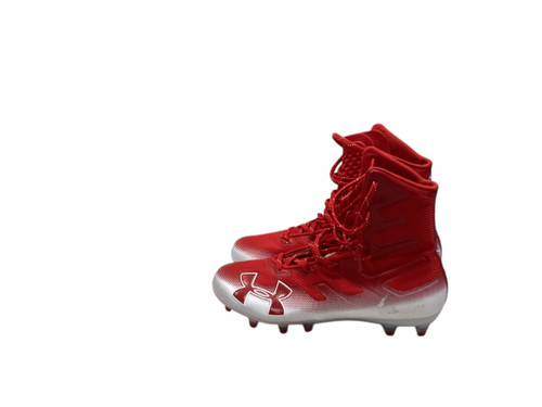 Vist Large View of Product Image Which is Used Under Armour HIGHLIGHT Adult FB Cleats Red And White Senior 9