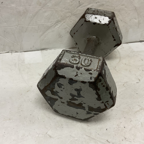 Vist Large View of Product Image Which is Used Hex Dumbbell Grey 30 lb