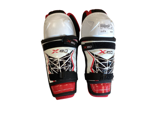 Vist Large View of Product Image Which is Used Bauer VAPOR X80 Junior Shin Guards White 10"