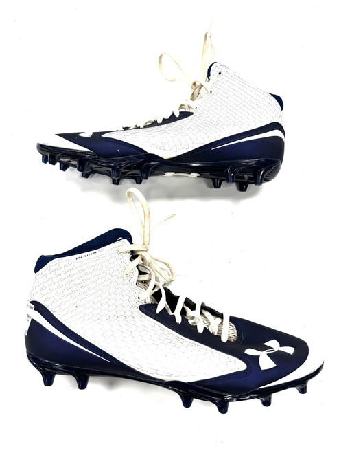 Vist Large View of Product Image Which is Used Under Armour Adult FB Cleats White Senior 12