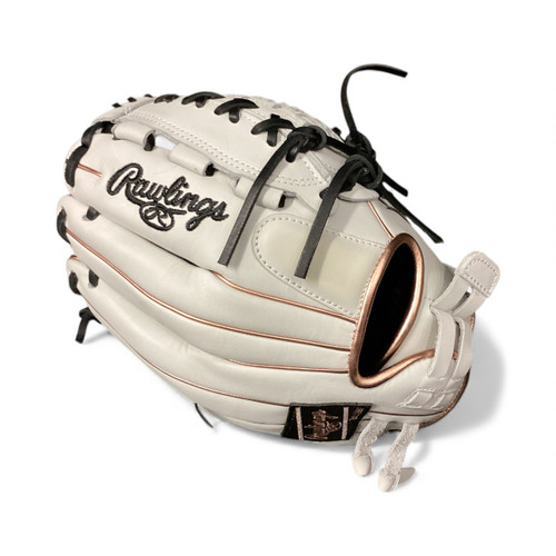 Vist Large View of Product Image Which is Used Rawlings RLA120SB-18WRG BB/SB Glove RH Throw White 12"