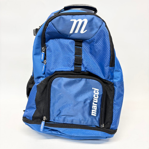 Vist Large View of Product Image Which is Used Marucci F5 BB/SB Player Backpack Royal Blue And Black