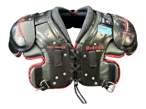 Vist Large View of Product Image Which is Used Riddell RIVAL JV FB Shoulder Pads Black SM