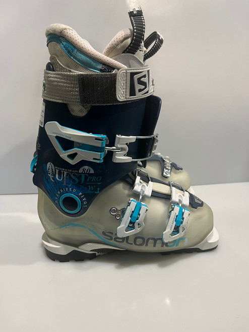 Vist Large View of Product Image Which is Used Salomon QUEST 80 PRO W Womens DH Ski Boot White 245 MP - M06.5 - W07.5