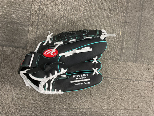 Vist Large View of Product Image Which is Used Rawlings FASTPITCH SOFTBALL WFP115MT RH Throw Fastpitch Gloves Black 11 1/2"