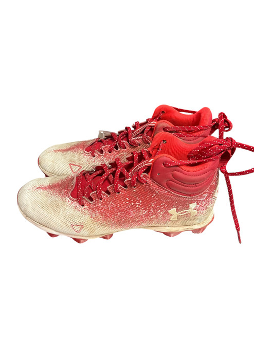 Vist Large View of Product Image Which is Used Under Armour Adult FB Cleats Red Senior 9