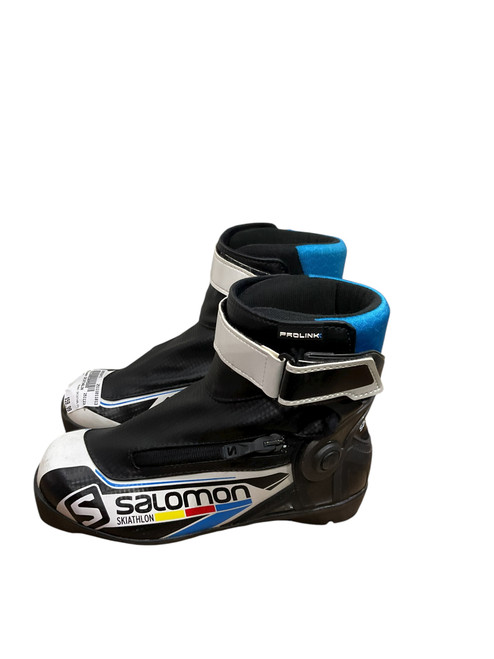 Vist Large View of Product Image Which is Used Salomon SKIATHALON Boys NNN XC Ski Boots Black W 05-05.5 / JR 03.5-04