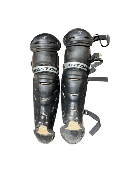 Vist Large View of Product Image Which is Used Easton SHIN GUARDS Catchers Leg Guards Black Youth