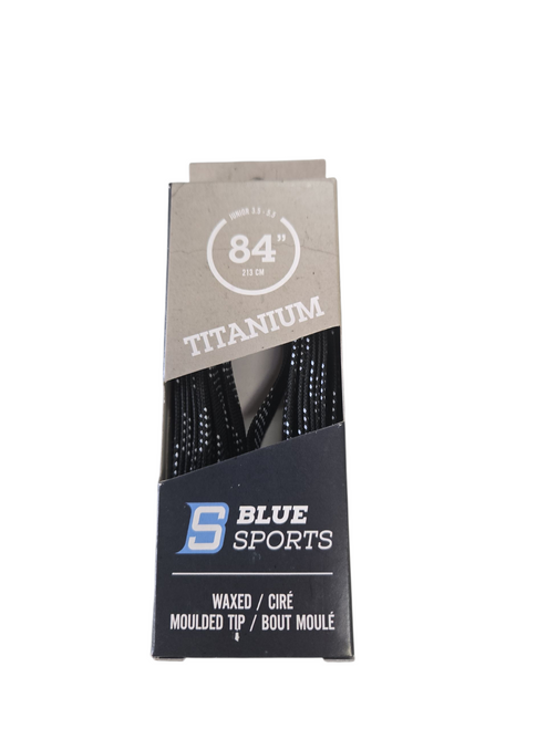 Vist Large View of Product Image Which is Used Blue Sport HOCKEY LACES 84IN BLACK Hockey Accessory