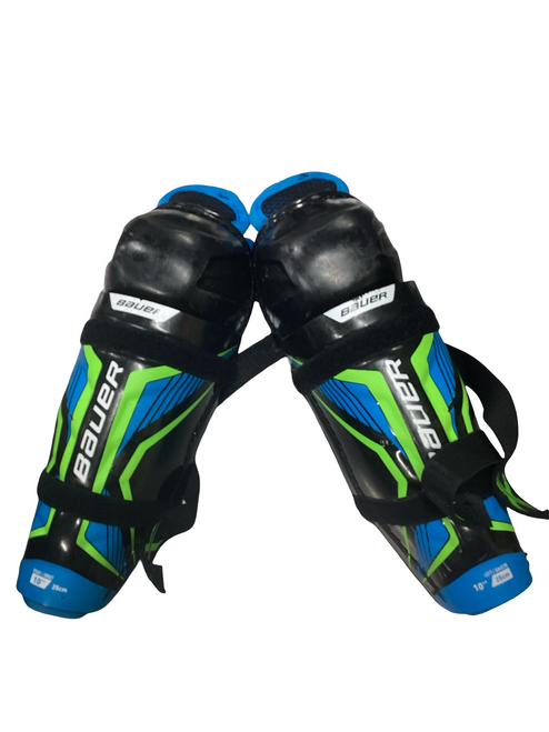 Vist Large View of Product Image Which is Used Bauer X Youth Shin Guards Black 10"
