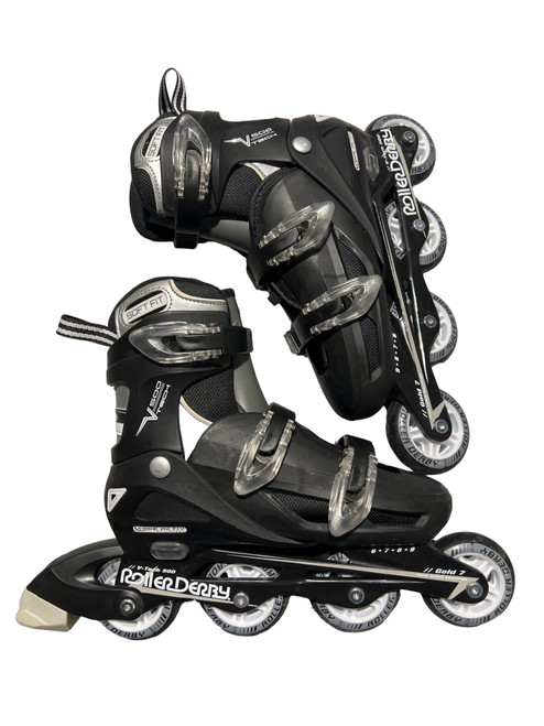 Vist Large View of Product Image Which is Used RollerDerby VTECH 500 Senior Roller Quad Skates Black Adjustable