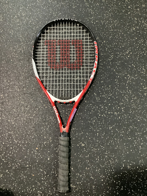 Vist Large View of Product Image Which is Used Wilson IMPACT Adult Tennis Racquet Red Unknown