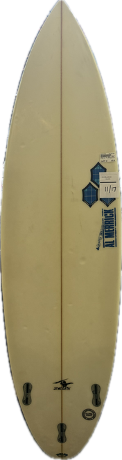 Vist Large View of Product Image Which is Used Al Merrick ZEUS Surfboard White 6Ft 3In