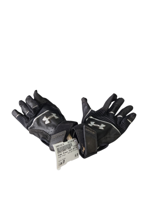 Vist Large View of Product Image Which is Used Under Armour YOUTH BATTING GLOVES BB/SB Batting Gloves Black SM