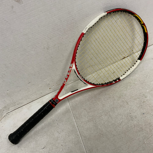 Vist Large View of Product Image Which is Used Wilson NCODE SIX-ONE 95 Adult Tennis Racquet Red 4 5/8"