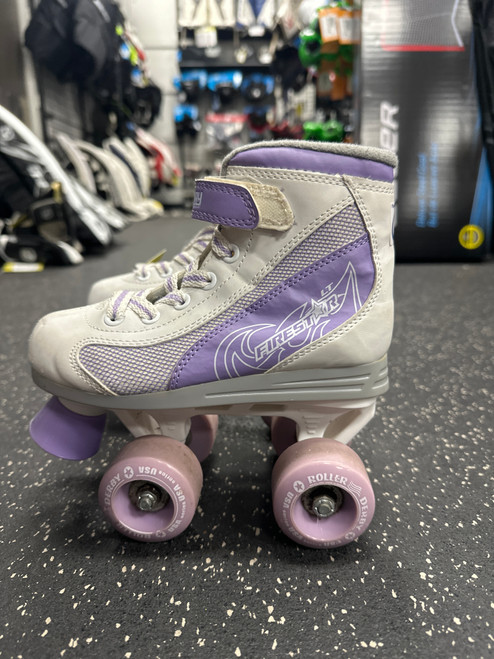 Vist Large View of Product Image Which is Used RollerDerby FIRESTAR Junior Roller Quad Skates White Junior 01