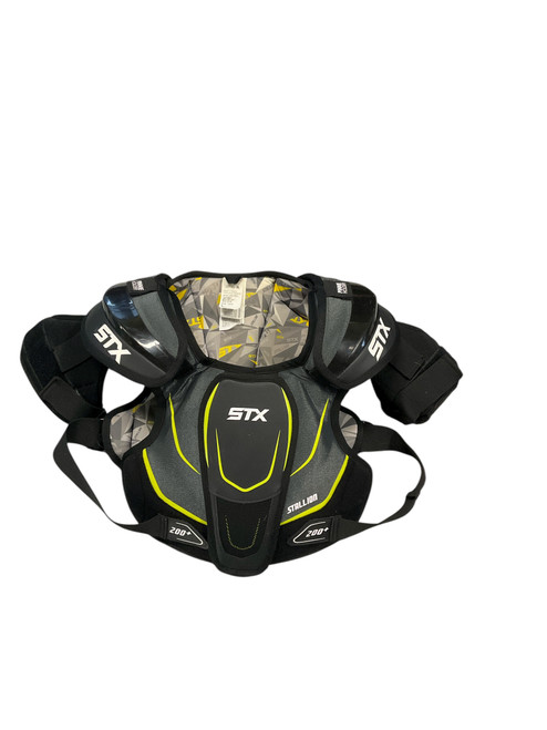 Vist Large View of Product Image Which is Used STX 200+ Lacrosse Shoulder Pads None LG