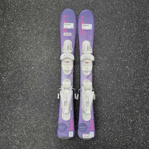 Vist Large View of Product Image Which is Used Elan SKY Girls DH Ski/Binding Purple 70 cm