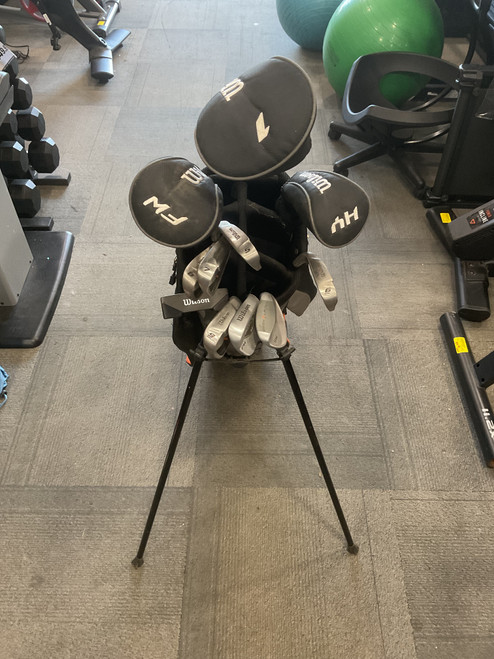 Vist Large View of Product Image Which is Used Wilson PROFILE XLS Mens Package Set RH Black And Orange 11 Piece