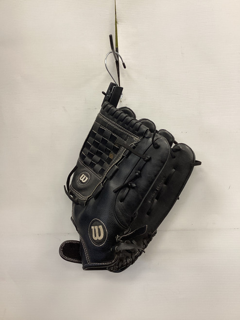 Vist Large View of Product Image Which is Used Wilson A360 BB/SB Glove RH Throw Black 14"