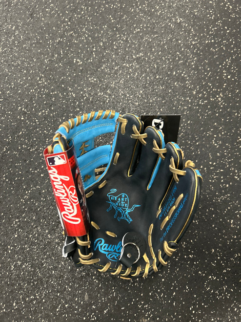 Vist Large View of Product Image Which is Used Rawlings HEART OF THE HIDE PROR312U-19N NWT BB/SB Glove RH Throw Navy Blue 11 1/4"