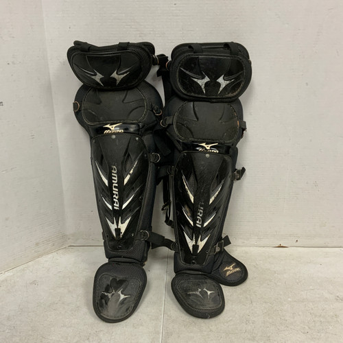 Vist Large View of Product Image Which is Used Mizuno SAMURAI Catchers Leg Guards Black Adult