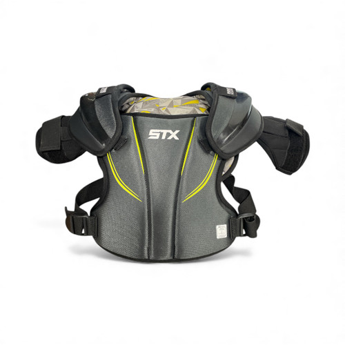 Vist Large View of Product Image Which is Used STX 200+ Lacrosse Shoulder Pads Black MD