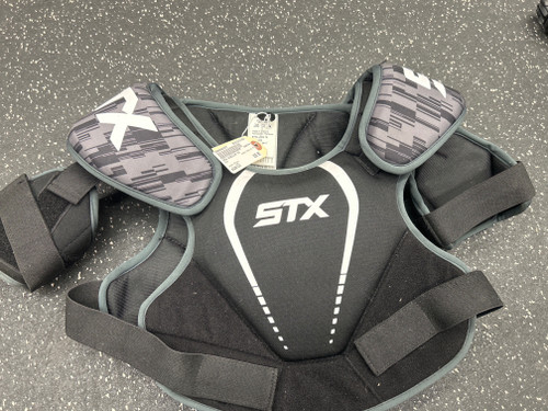 Vist Large View of Product Image Which is Used STX STALLIN 75 Lacrosse Shoulder Pads Black LG